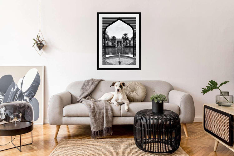 Turquoise Wooden Door in Marrakech, Morocco