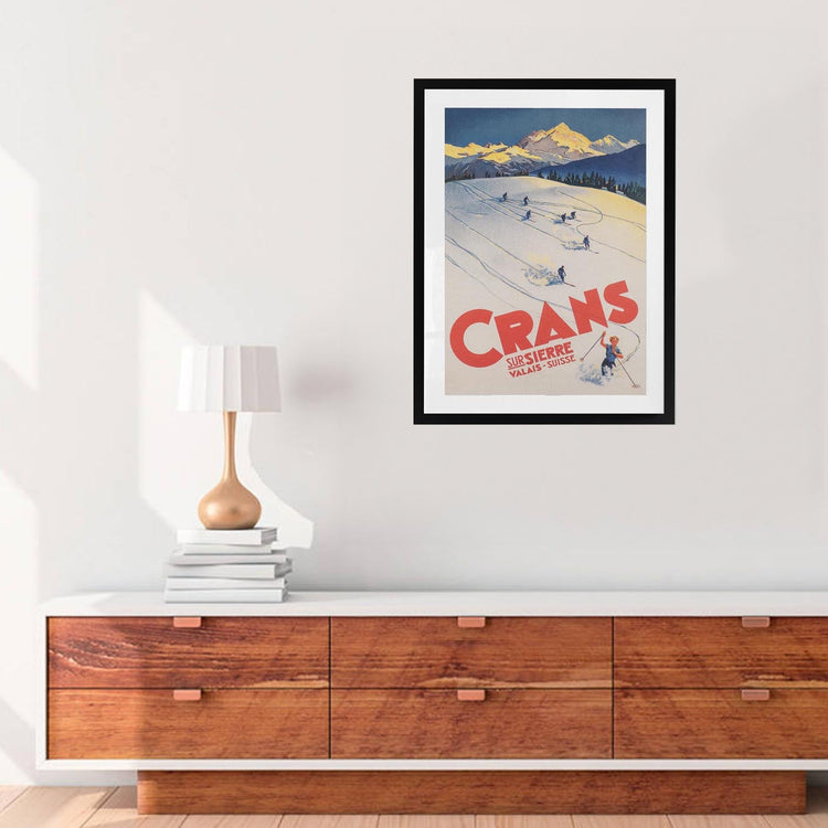 Crans Switzerland Vintage Ski Poster