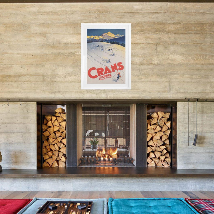 Crans Switzerland Vintage Ski Poster