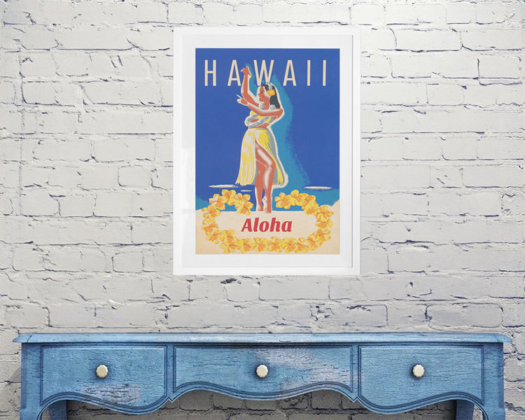 Hawaii Aloha Hula - Travel Poster - (c. 1970's)