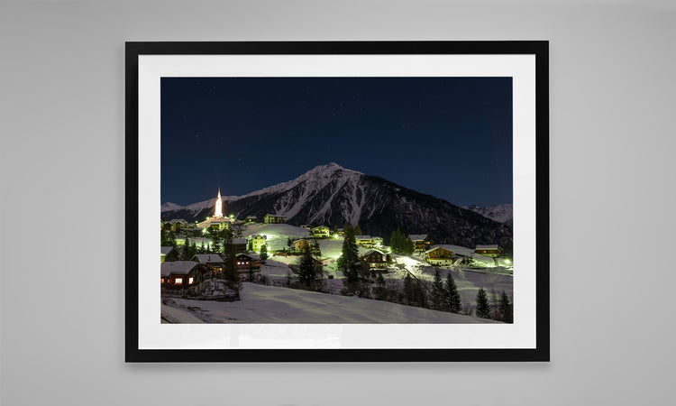 Lights of Santa Maddalena, Dolomites. Italy