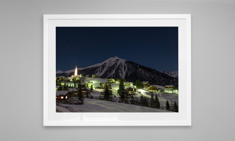 Lights of Santa Maddalena, Dolomites. Italy