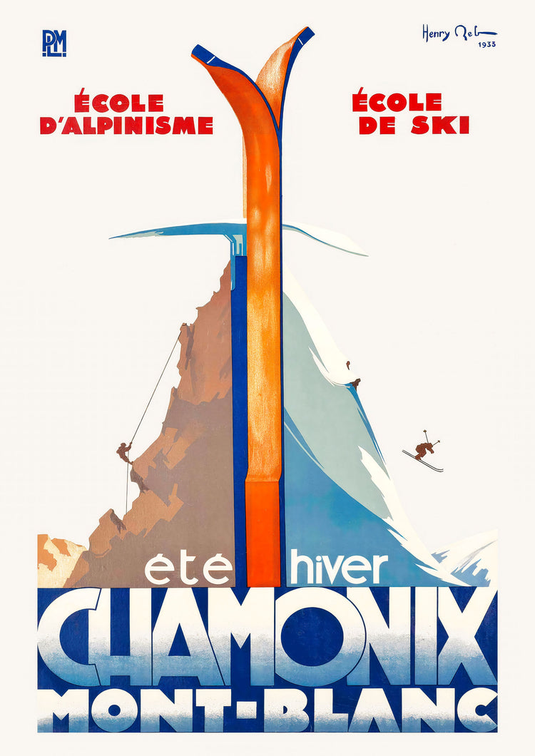 Chamonix Mont-Blanc Ski Poster (1933)