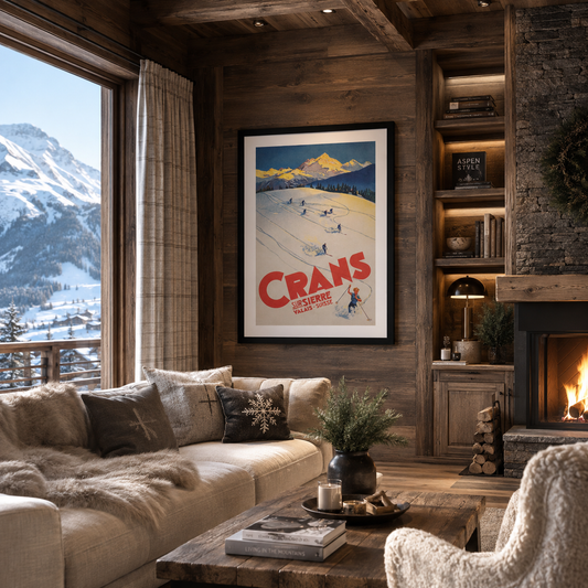 Crans Switzerland Vintage Ski Poster