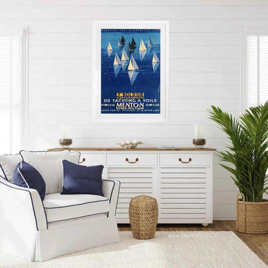 Menton, Cote d'Azur, France. Regatta Poster