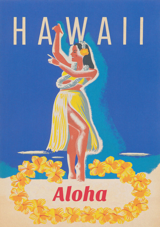 Hawaii Aloha Hula - Travel Poster - (c. 1970's)
