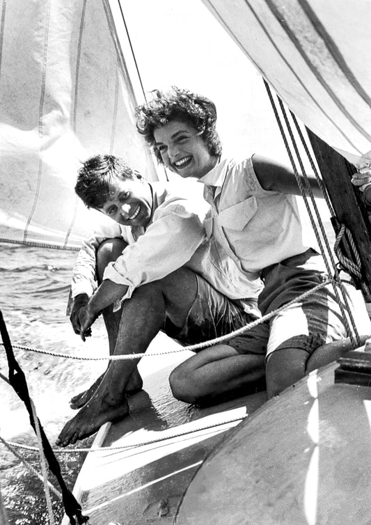 John and Jackie Kennedy at Cape Cod (1953)