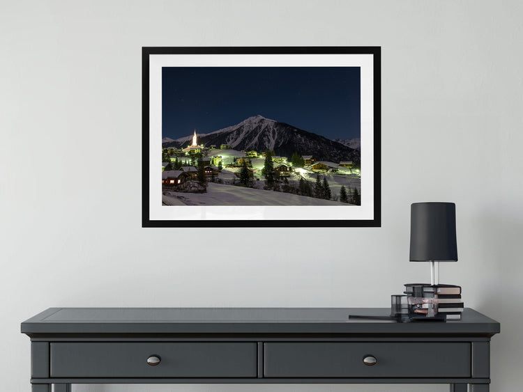 Lights of Santa Maddalena, Dolomites. Italy