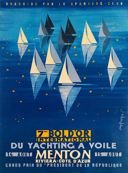 Menton, Cote d'Azur, France. Regatta Poster